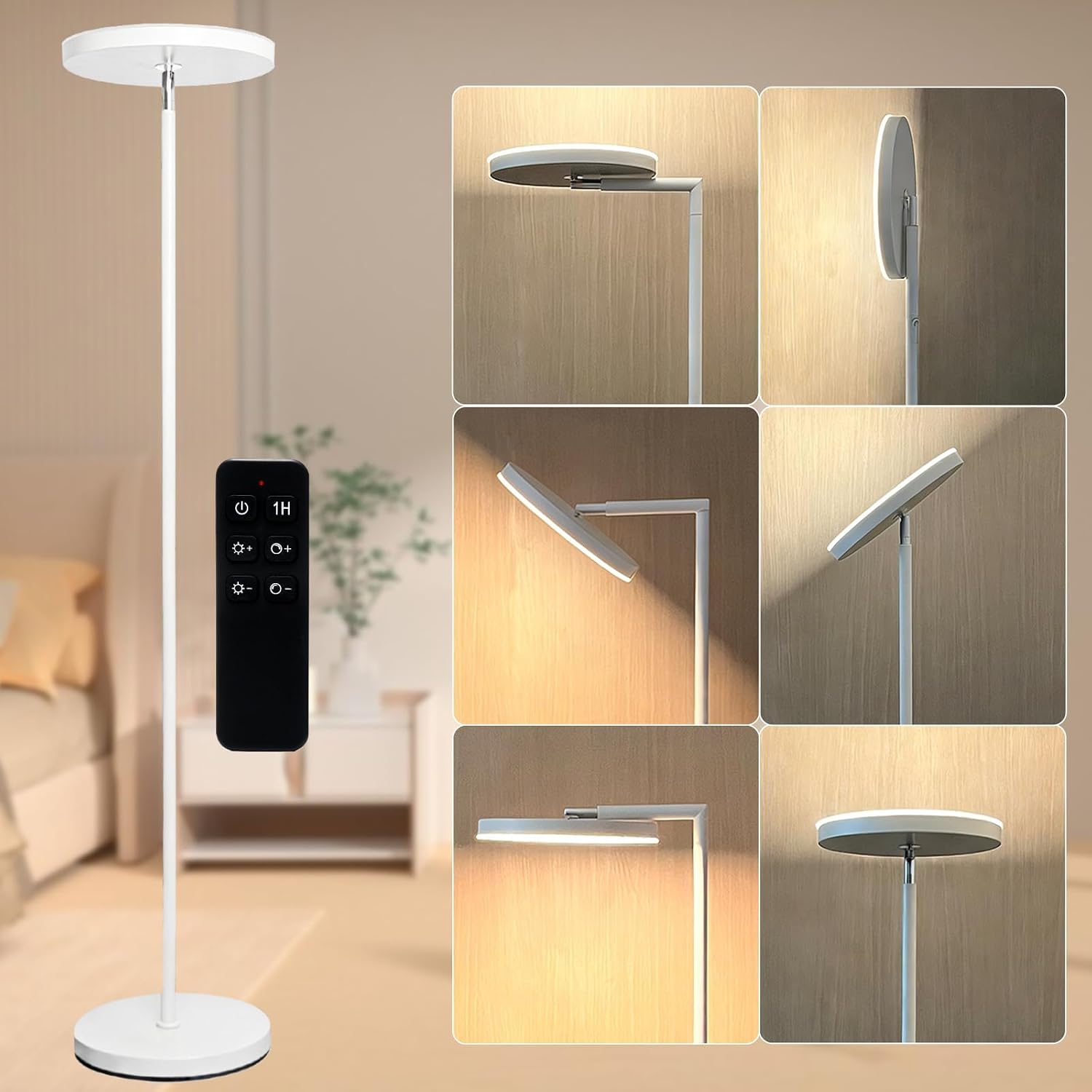 30W LED Torchiere Floor Lamp, 69 in, 3000LM, Remote